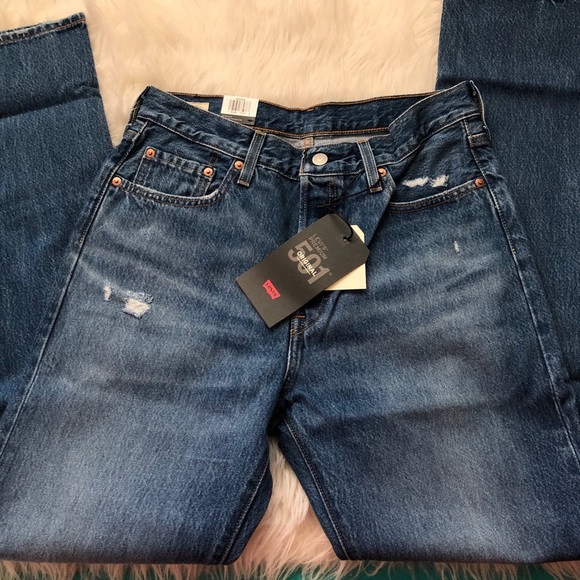 Levi's Denim - NWT Levi’s 501 Jeans 29 32 Mom Jean Straight Leg dark wash summer spring cute